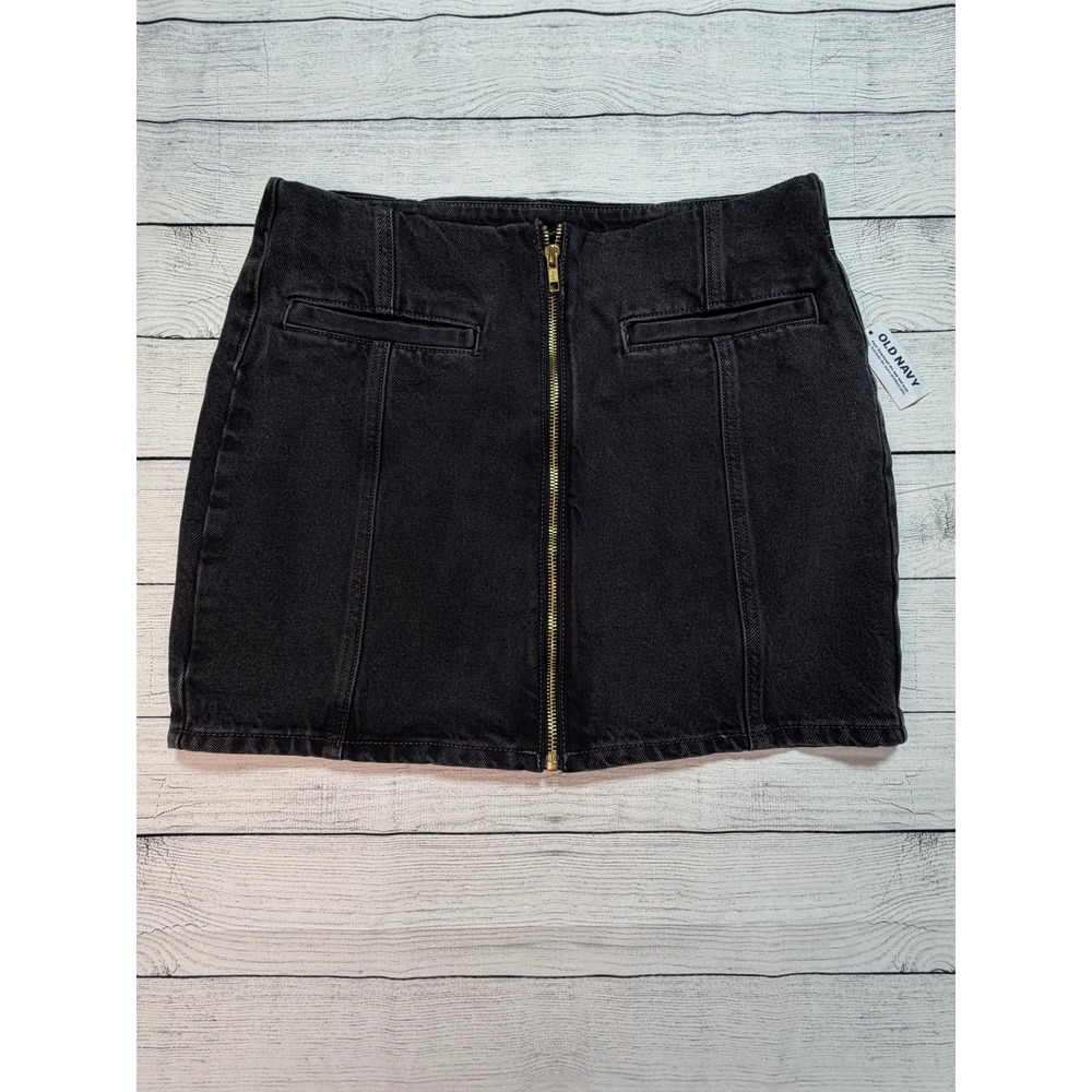 Old Navy Denim mini skirt washed black sz 4 100% Cotton y2k grunge casual